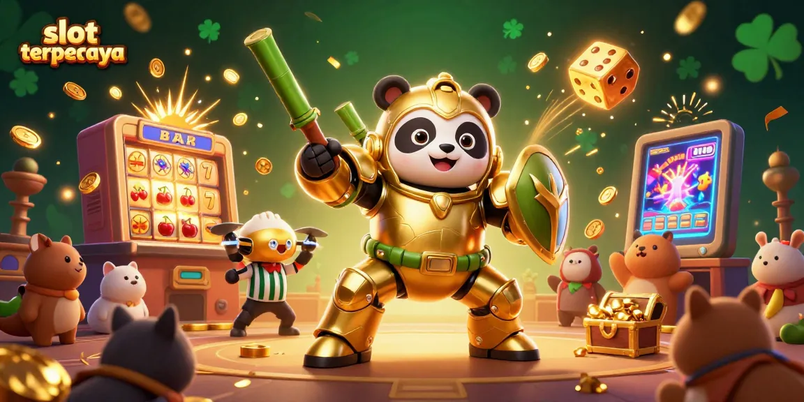 Spin and win with slot terpercaya in a dynamic 3D casino scene filled with vibrant game elements.