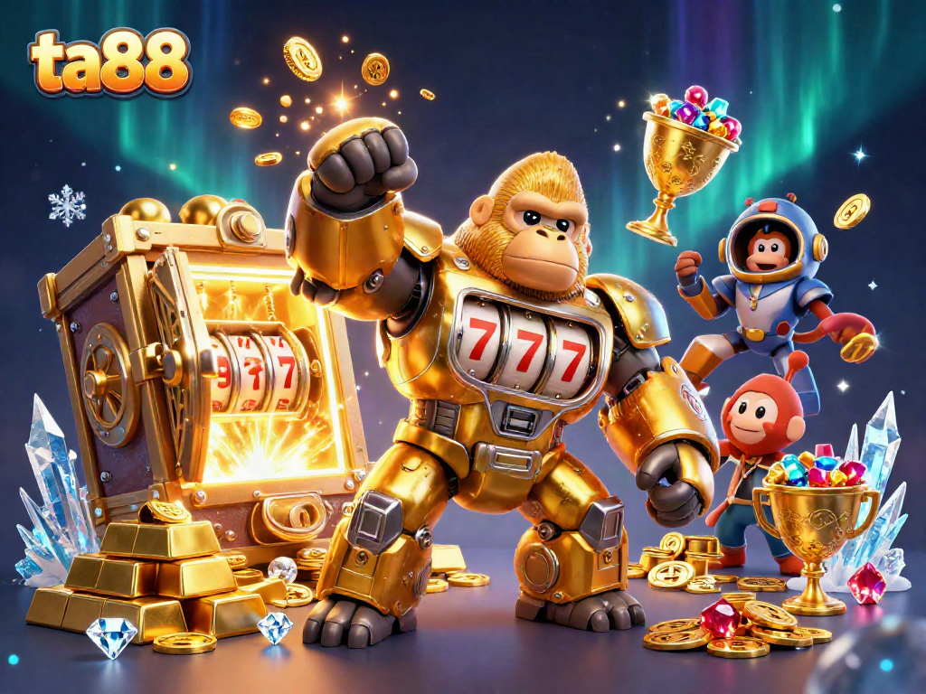 Engage with ta88 and feel the thrill of winning in a vibrant online casino illustration bursting with excitement.