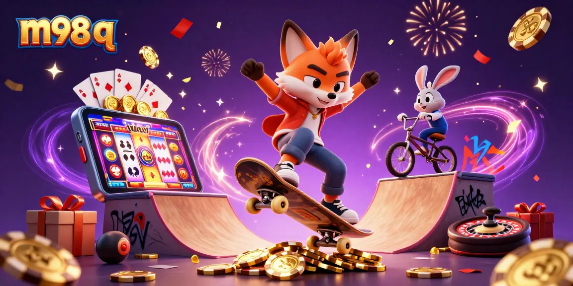 Engage in the m98 q experience with vibrant characters and dynamic casino elements creating excitement.